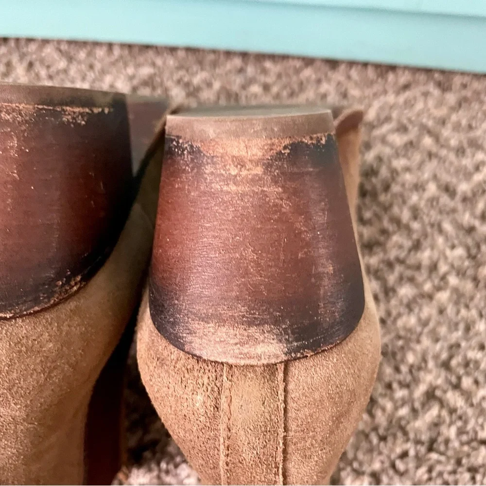 Thursday Boot Company Duchess Caramel Brown Suede Ankle Boots Booties Size 9
